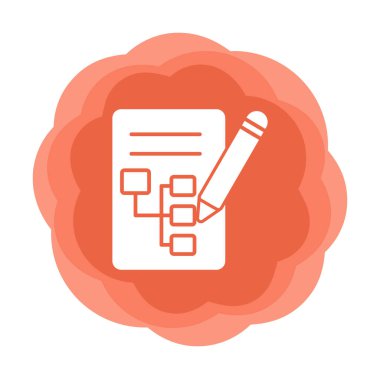 Kalem simgesi ile yazma Planı, vektör illüstrasyonu basit  