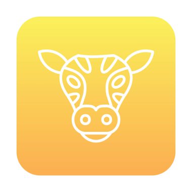 İnek başı simgesi vektörü beyaz arkaplanda izole edildi