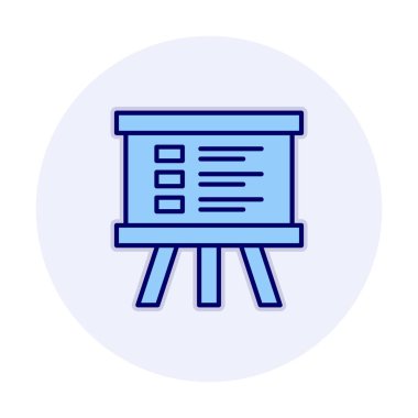 Üniversite Sunum ikonu vektör illüstrasyonu 