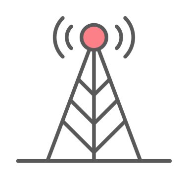 Basit anten simgesi, vektör illüstrasyonu