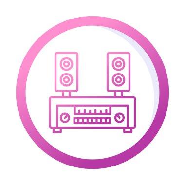 renk çizgisi ses hoparlörleri vektör çizimi 