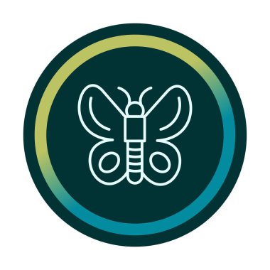 Kelebek Vektör Simgesi Düz Çizim 