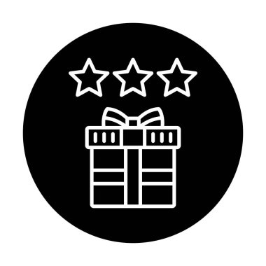 hediye ve Gözden Geçir vektör düz renk simgesi