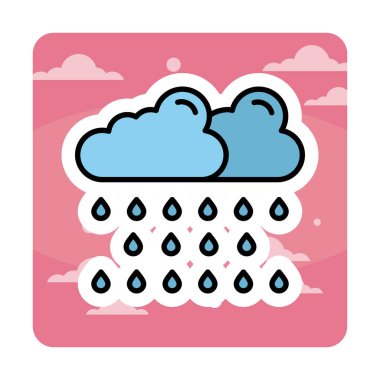 yağmur simgesi, vektör illüstrasyonu  