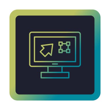 Ekran simgesinde basit Grafik Tasarım uygulaması, vektör illüstrasyonu