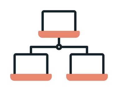 dizüstü bilgisayar ağı simgesi, vektör illüstrasyonu 