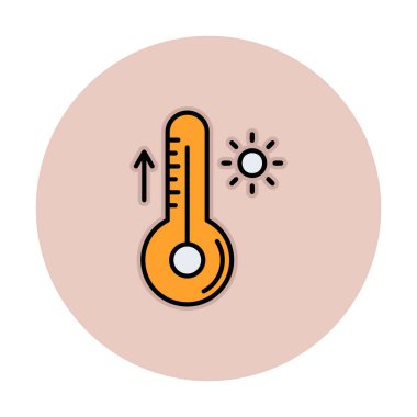 Termometre web simgesi, vektör çizim 