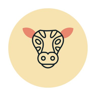 İnek başı simgesi vektörü beyaz arkaplanda izole edildi