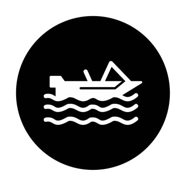Basit Motorboat simgesi, vektör illüstrasyonu