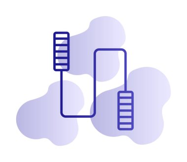 İp sporu ikonunu atlıyorum. Vektör illüstrasyonu 