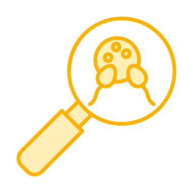 Büyüteç cam simgesi, vektör illüstrasyonlu bakteri denetimi  