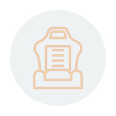 araba koltuğu simgesi, vektör illüstrasyonu 