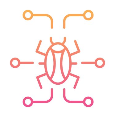 Basit dijital virüs simgesi, vektör illüstrasyonu