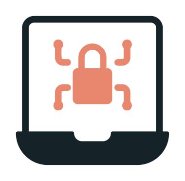 Basit düz Ransomware bilgisayar simgesi çizimi  