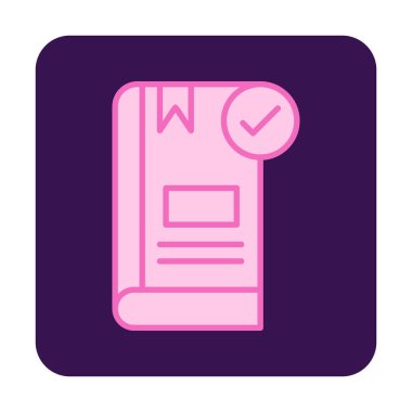  Kitap Denetimi İşaretleme simgesi, vektör illüstrasyonu   