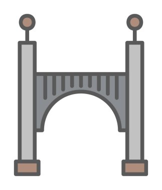 köprü düz simgesi, vektör illüstrasyon tasarımı 