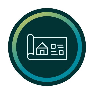 Ev Planı simgesi, vektör illüstrasyonu            