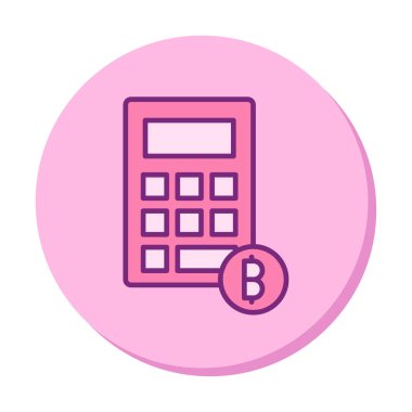 Şifreleme para birimi hesap makinesi web simgesi basit illüstrasyon