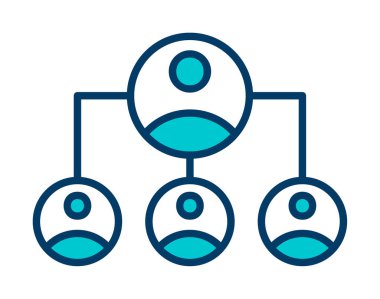 Basit Organizasyon hiyerarşisi simgesi, vektör illüstrasyonu