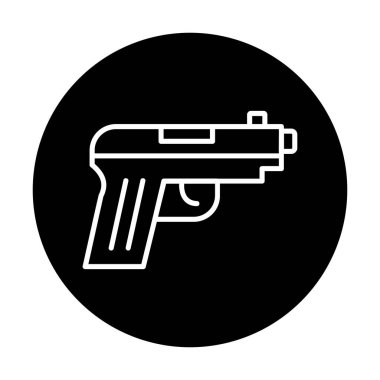 askeri tabanca ikonu vektör illüstrasyonu 