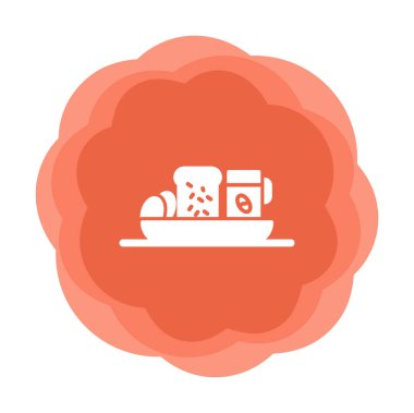 Gıda yassı simgesinin vektör illüstrasyonu