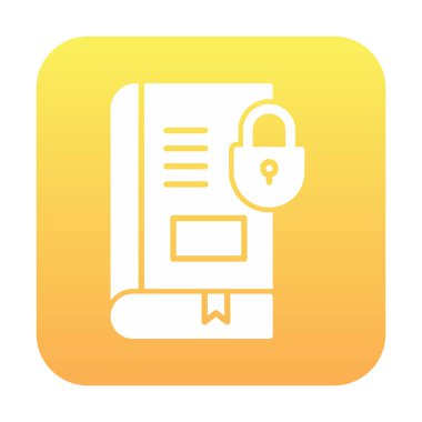 Asma kilit simgesine sahip kitap, vektör illüstrasyon tasarımı, Güvenli Kitap sembolü 