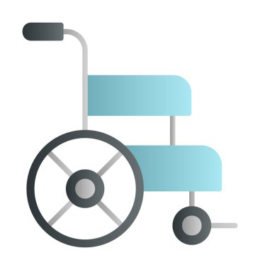 Basit Tekerlekli sandalye Simgesi, vektör illüstrasyonu