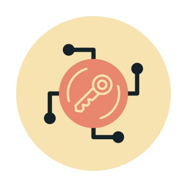 Anahtar ağ simgesi vektör illüstrasyonu 