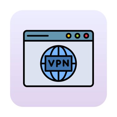 Basit Vpn bağlantı simgesi, vektör illüstrasyonu