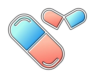 ilaç yassı ikonu, kapsüller, haplar            