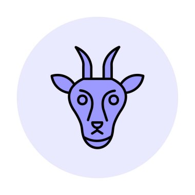 Keçi başı düz vektör simgesi 