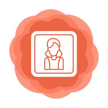 kadın avatar simgesi vektör illüstrasyonu