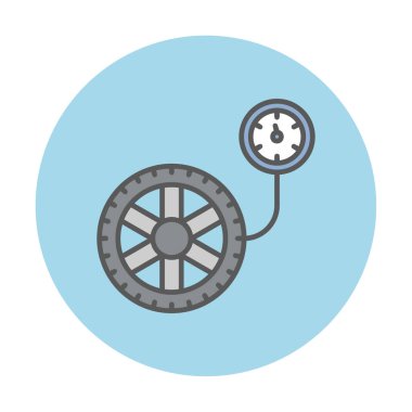 düz teker basıncı, izole edilmiş ikon vektör çizimi tasarımı