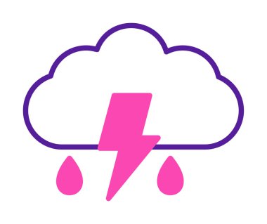 Basit Gök Gürültüsü simgesi vektör çizimi 