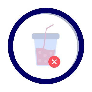 Basit, alkolsüz içecek simgesi, vektör illüstrasyonu