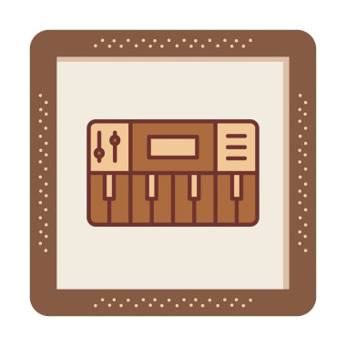  Basit Sentezleyici müzik simgesi illüstrasyonu