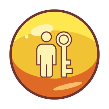 anahtar kişi ikon vektör illüstrasyonu