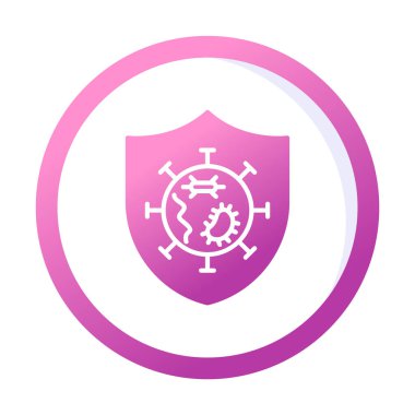 Mikroplar Korunan Kalkan ikon vektör çizimi