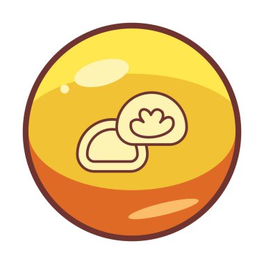 Japon tatlısı Mochi ikonunun vektör çizimi 