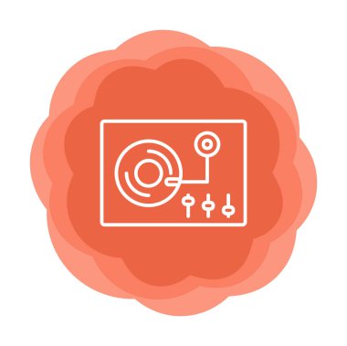 Basit vinil oynatıcı Turntable simgesi, vektör illüstrasyonu