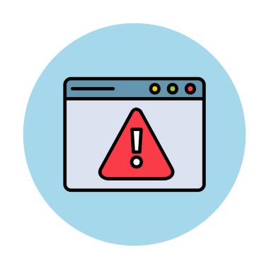 Basit Web Uyarı simgesi, vektör illüstrasyonu