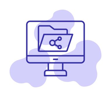 Basit Dosya Paylaşımı simgesi, vektör illüstrasyonu