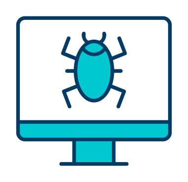 Basit Bilgisayar Virüsü simgesi, vektör illüstrasyonu