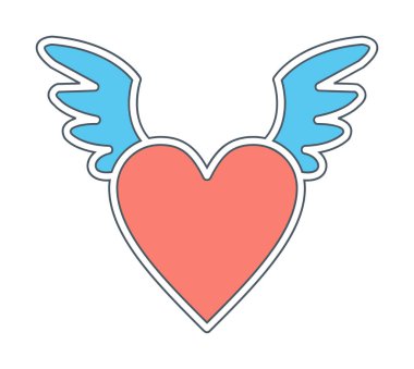 Melek Kalbi ikonu, vektör illüstrasyonu 