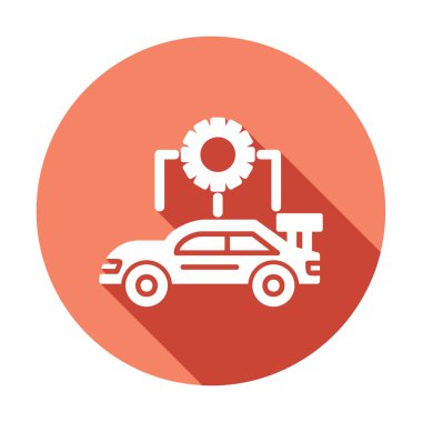Araba servisi ikon vektör çizimi. Otomobil Yapılandırması             