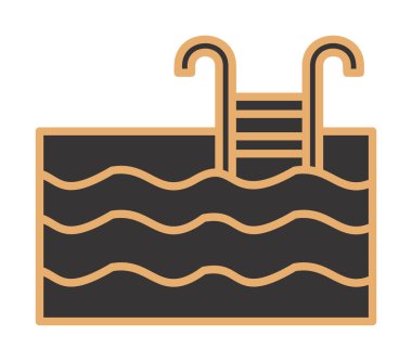  yüzme havuzu ikonu vektör illüstrasyonu