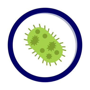 düz mikroorganizma ikon vektör çizimi 