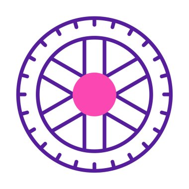 Lastik yassı vektör simgesi beyaz arkaplanda izole edildi