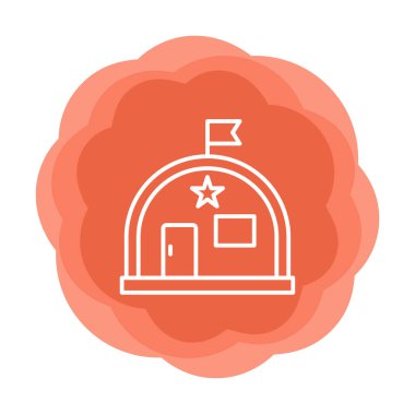 Basit Askeri Depo simgesi, vektör illüstrasyonu