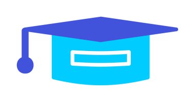 Mezuniyet şapkası ikonu, eğitim ikonu. düz tasarım biçimi